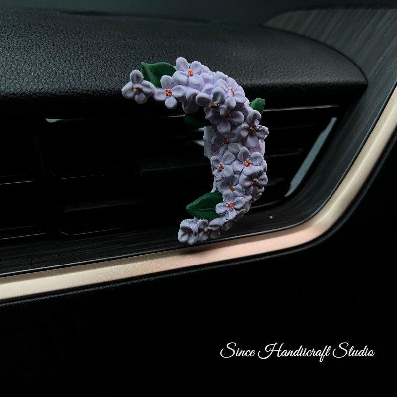 

Cute Little Rabbit Flower Lilac Hydrangea Air Vent Decoration Car Ornaments Car Fragrance Gypsum Diffuser Stone Purple Lilac Comes with 1 Bottle of Essential Oil