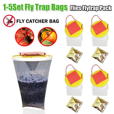 Flies Flytrap Pack Transparent Outdoor Fly Catcher Reusable Practical Pest Control Tool for Household Garden Supplies