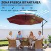 3m Water Resistant Terylene Hanging Parasol Wine Red