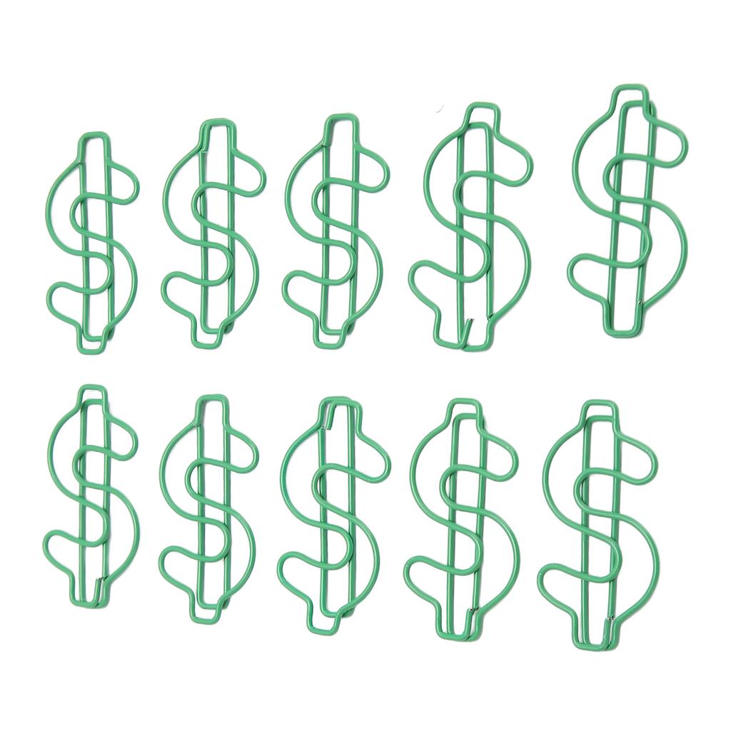 100 ks sponek do papíru ve tvaru dolaru Kreativně roztomilé Pozlacené kovové záložky do knihy pro studenty Stati