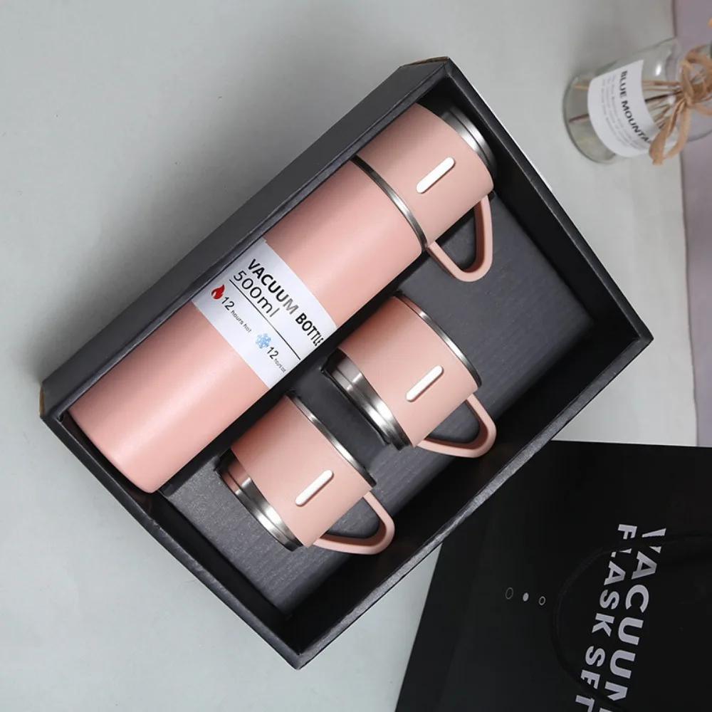 Stainless Steel 500ml  High-end Business Style Vacuum Insulated Bottle with Cup for Coffee Hot Drink and Cold Drink Water Flask