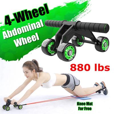 Équipement amincissant multifonctionnel 880Lbs, roue musculaire abdominale, 4 rouleaux, roue d'entraînement AB, équipement de Fitness