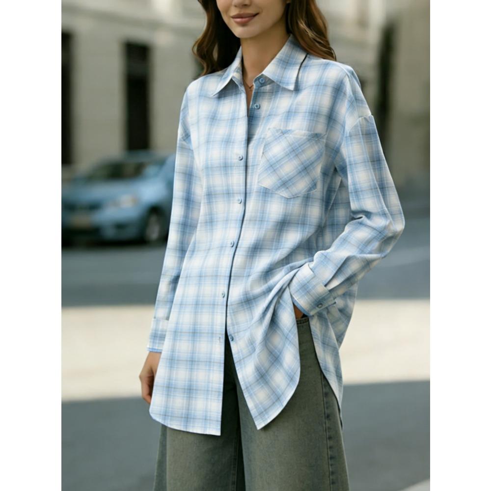2026 Women s Spring and Autumn New Style Fashionable Casual Comfortable Versatile Lazy Style Patterned Shirt Tops for Women S