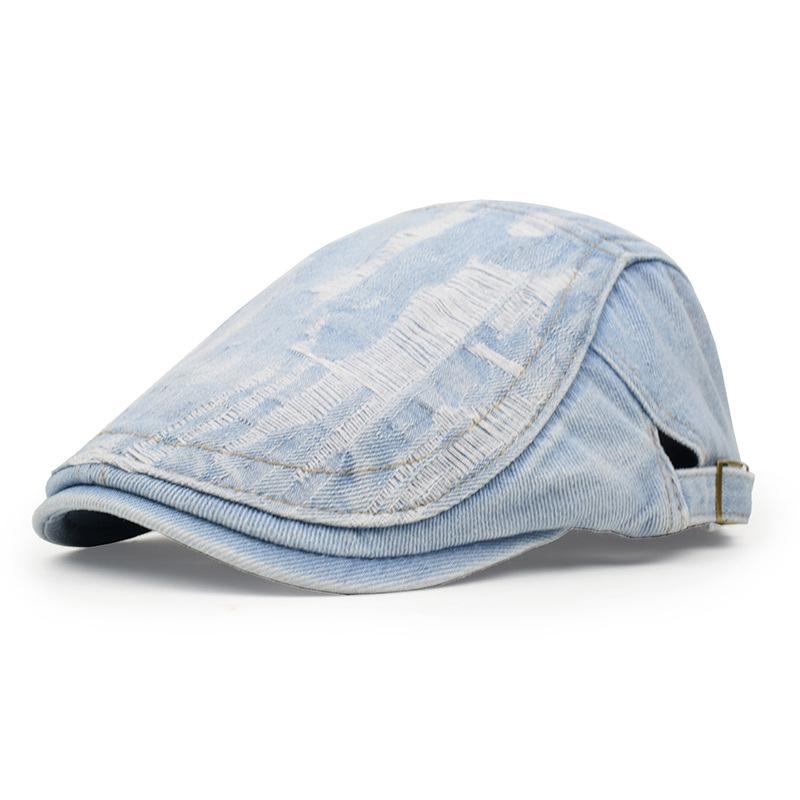 Denim baseball cap - vintage distressed women s cap - distressed beret - unisex sun hat as the picture