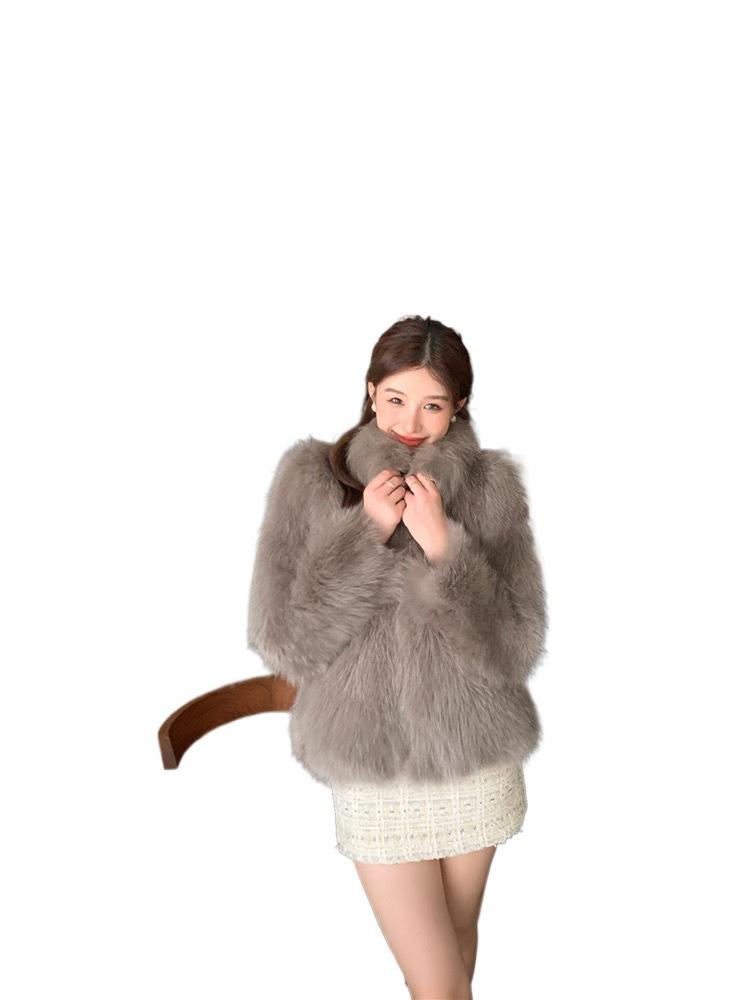 Autumn and winter new imitation fox fur coat light temperament warm thickened coat