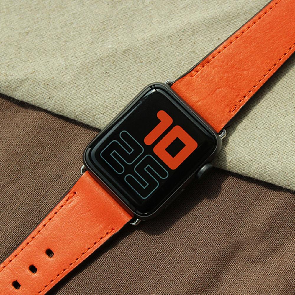 Matteu Apple Watch Italian Genuine Leather Strap (Orange) S97317