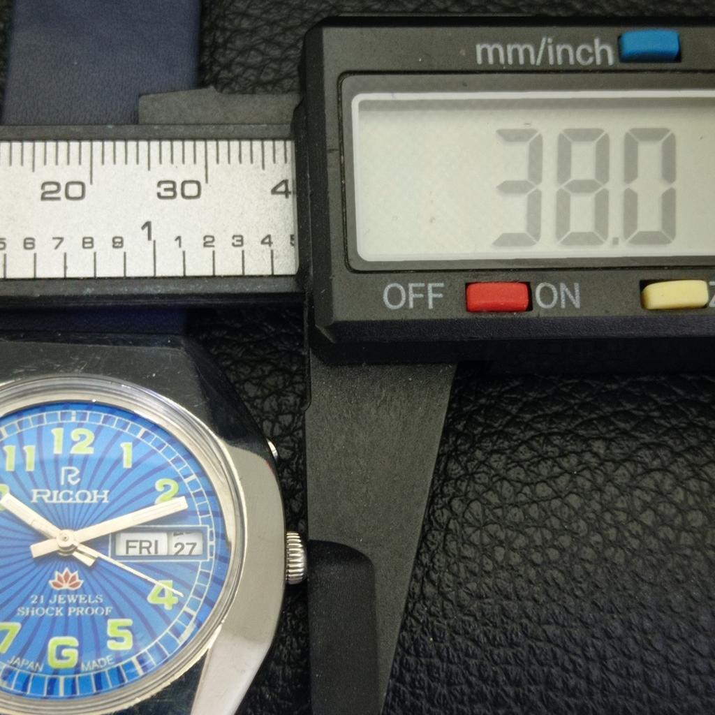 JAPAN VINTAGE RICOH R31 AUTOMATIC MENS BLUE COLOR DIAL WATCH A701934-5 R207-a701934