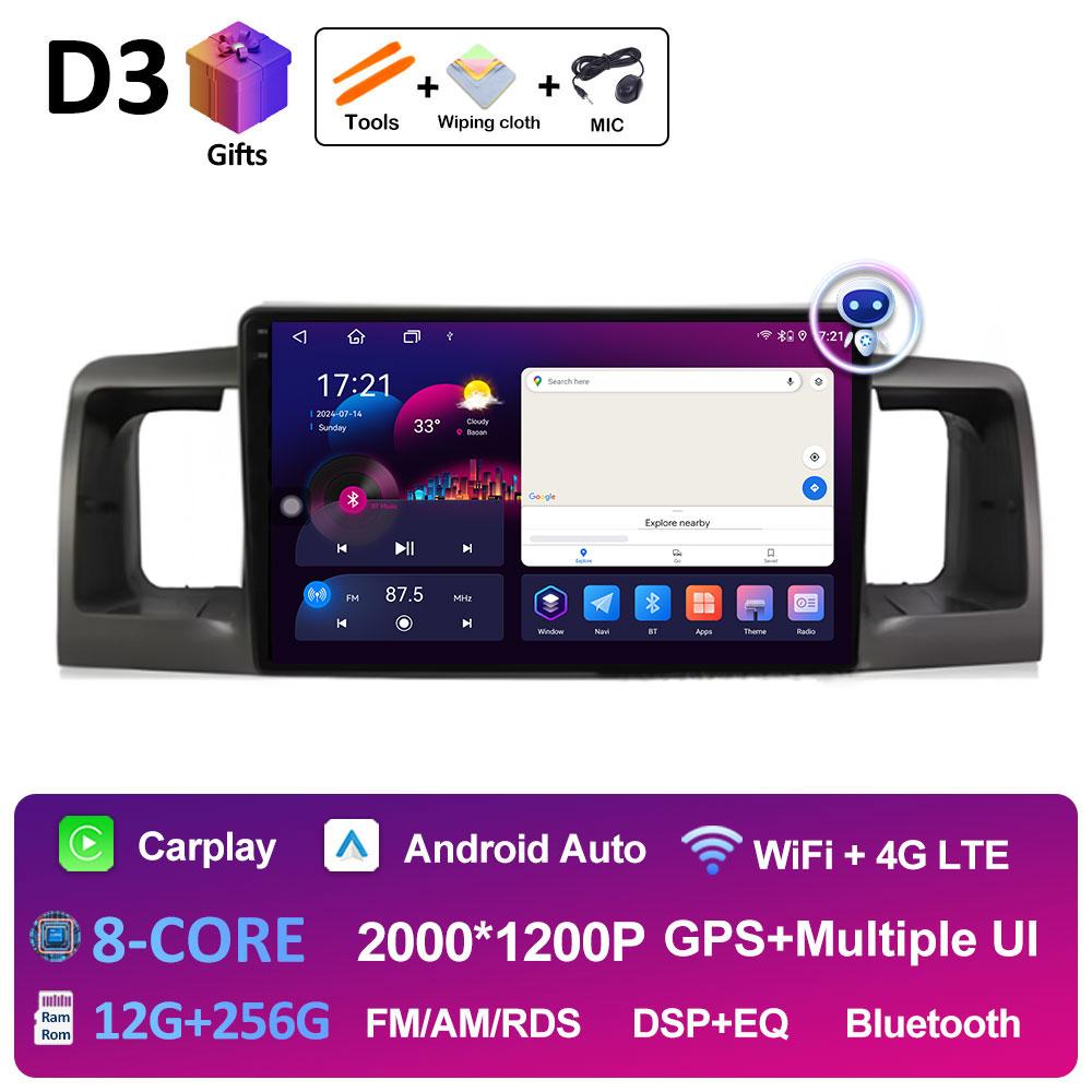 For Toyota Corolla E120 2000 2001 2002 2003 2004 Car Multimedia Video Radio Player DSP Stereo Autoradio Cooling fan Bluetooth 4G