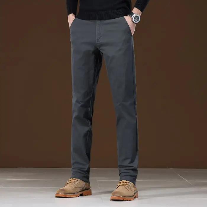 Men Dress Casual Pants 2026 Spring Autumn Men Classic Business Straight Suit Pants Male Black Khaki Grey Casual Trousers