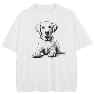 Streetwear Golden Retriever Graphic T-Shirt Cotton Unisex Tops Tees Summer Short Sleeves T Shirt