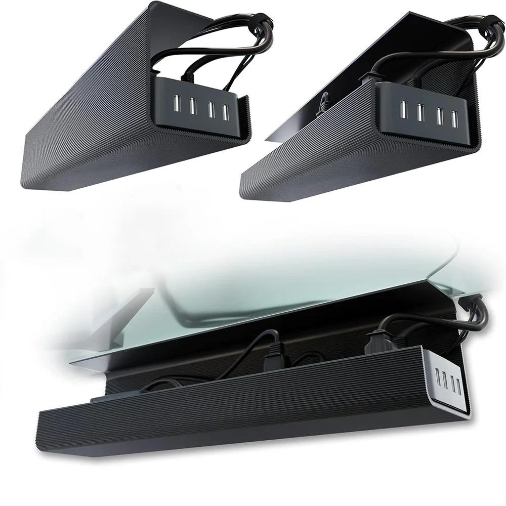 1PC No-Screw Under Desk Cable Management Tray Self Adhesive Installation, Cord Management, Cable Tray,Under Desk Wire Organizer