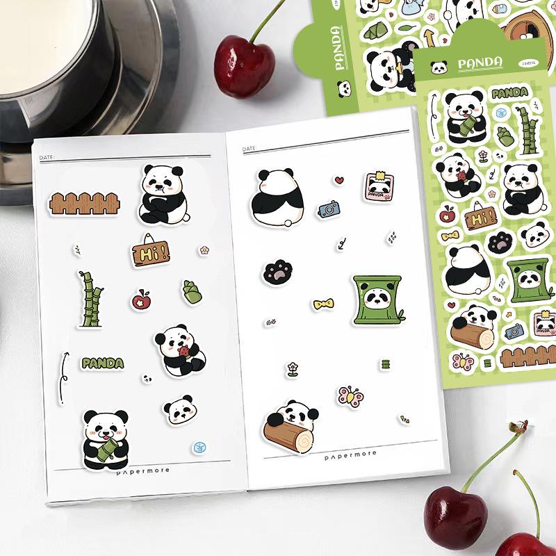 Cute Cartoon Little Panda Ins Korean Guben Hand Account DIY Decoration Stickers Creative Stickers