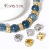 Separators For Beads 18K Gold Plated Zircon Crystal Beads For DIY,Round Spacer Beads Accessories,DIY Bracelets Jewelry Making