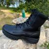 Men's Waterproof Black Leather Tactical Combat Boots