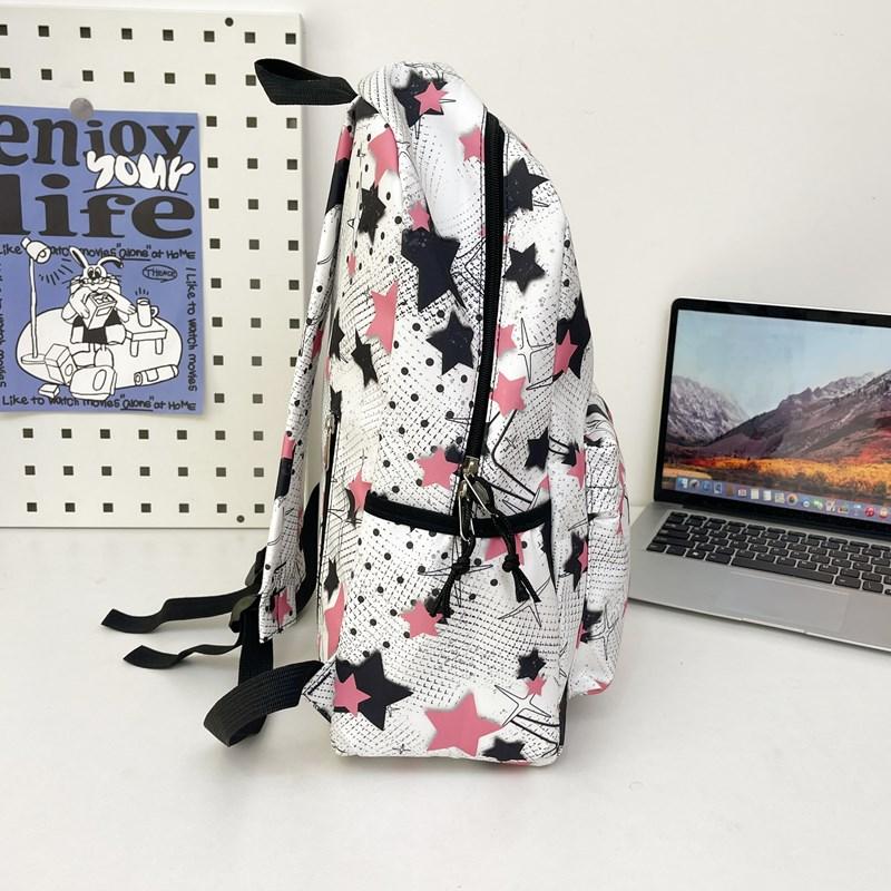 Schulrucksack für Studenten mit Sternenprint, Batik-Rucksack, große Kapazität, Graffiti-Campus-Rucksack