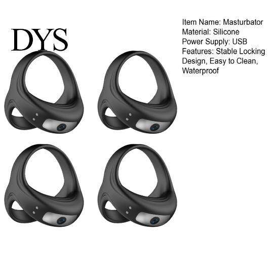 USB Rechargeable Massager 4Pcs Vibrating Cock Ring Silicone Triple-Structure Delay Multiple Vibration Modes Waterproof Body-Safe Discreet Adult