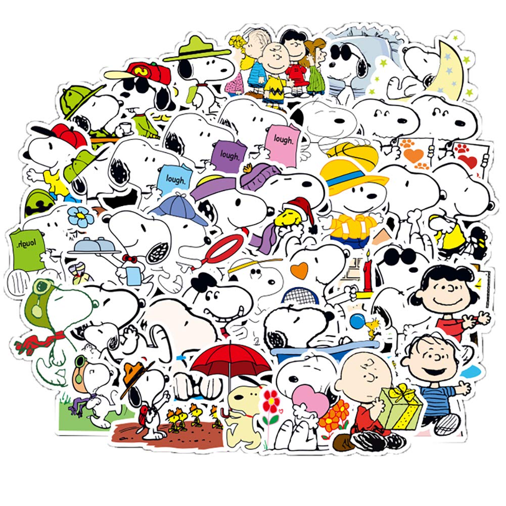 100 Cute Snoopy Anime Waterproof Stickers for Club and More Stickers, Suitcases, Motorcycles, Helmets, Activities,