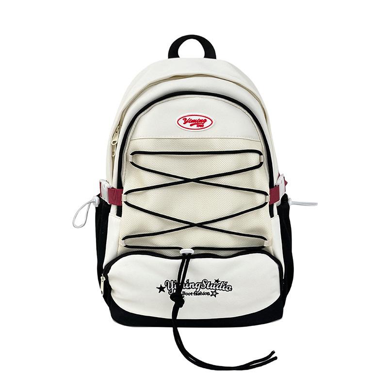 

Backpack New large-capacity casual backpack trendy fashion student class schoolbag чорний