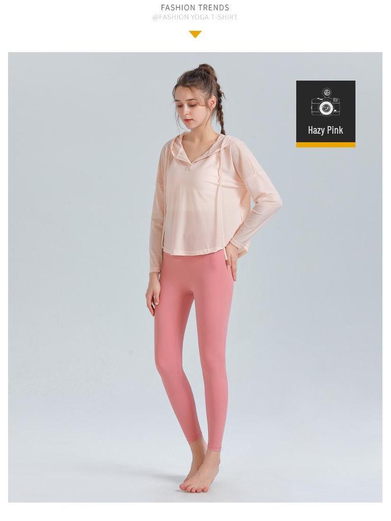 Dam Vår/Sommar Långärmad Lös Passform Solskydd Yoga Jacka