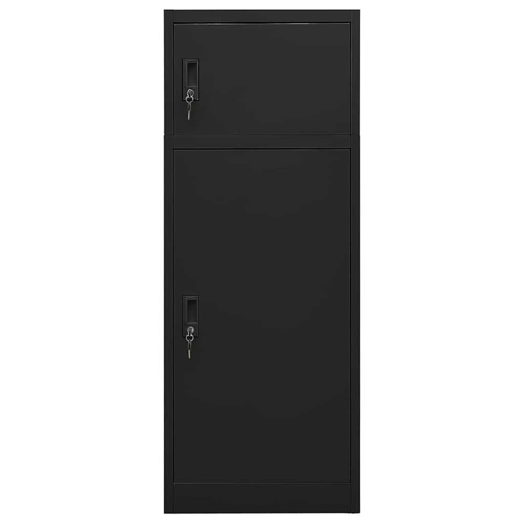 vidaXL Sattelschrank Schwarz 53x53x140 cm Stahl