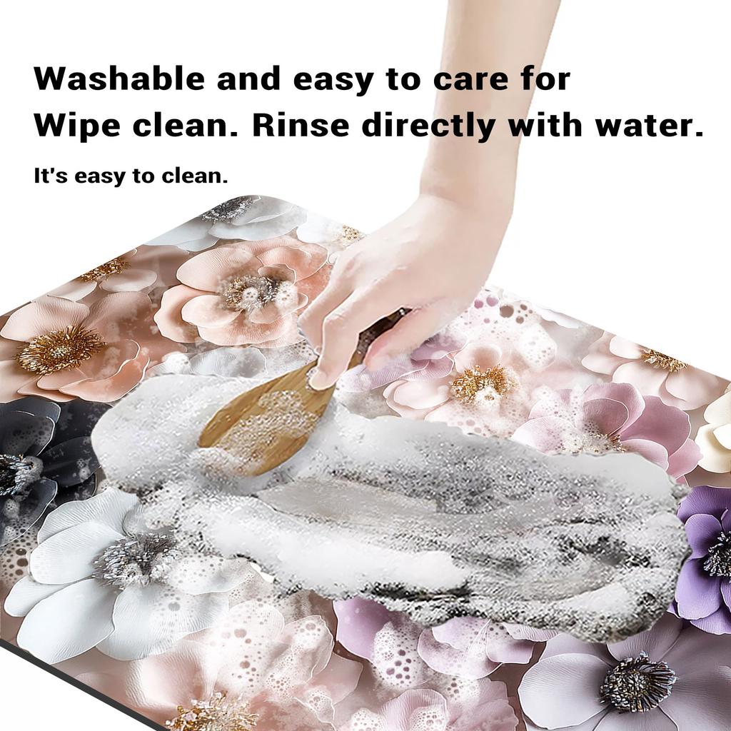 Luxury Bathroom Bath Mat Absorbent Non-slip Shower Foot Mats Quick Dry Toilet Rugs Carpet Doormat Washable