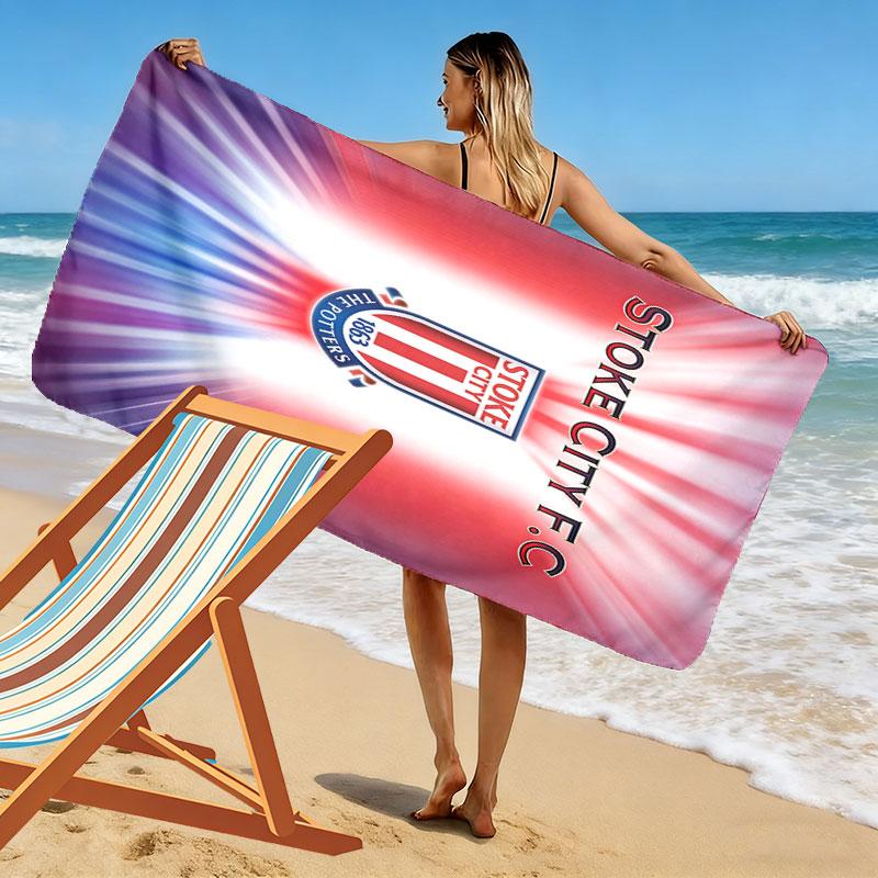 Stoke City F.C Beach Towel, Large Soft Quick Dry Towel for Beach Camping Swimming