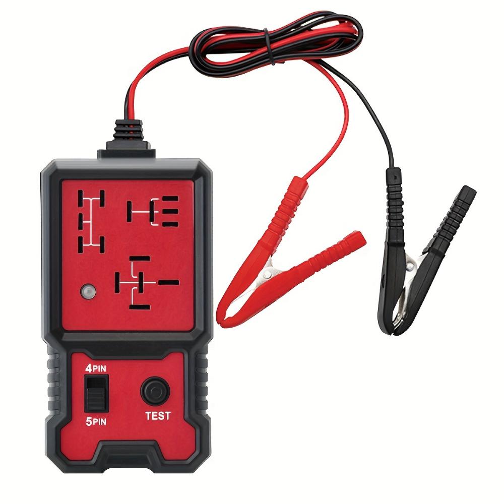 12V Automotive Relay Tester - Durable Automotive Test Tool with Battery Clip for 4- and 5-pin Relays, Automotive