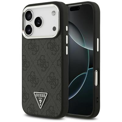 Guess 4G Triangle Logo MagSafe Case for iPhone 17 Pro Black Silver