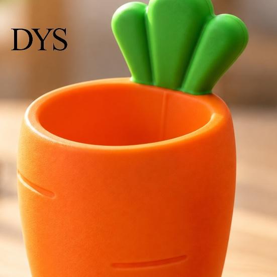 Art Supply Storage Container 3D Printed Carrot Pen Holder, Cute Desktop Organizer for Pencils and Makeup Small Ornament Brushes, Large Capacity
