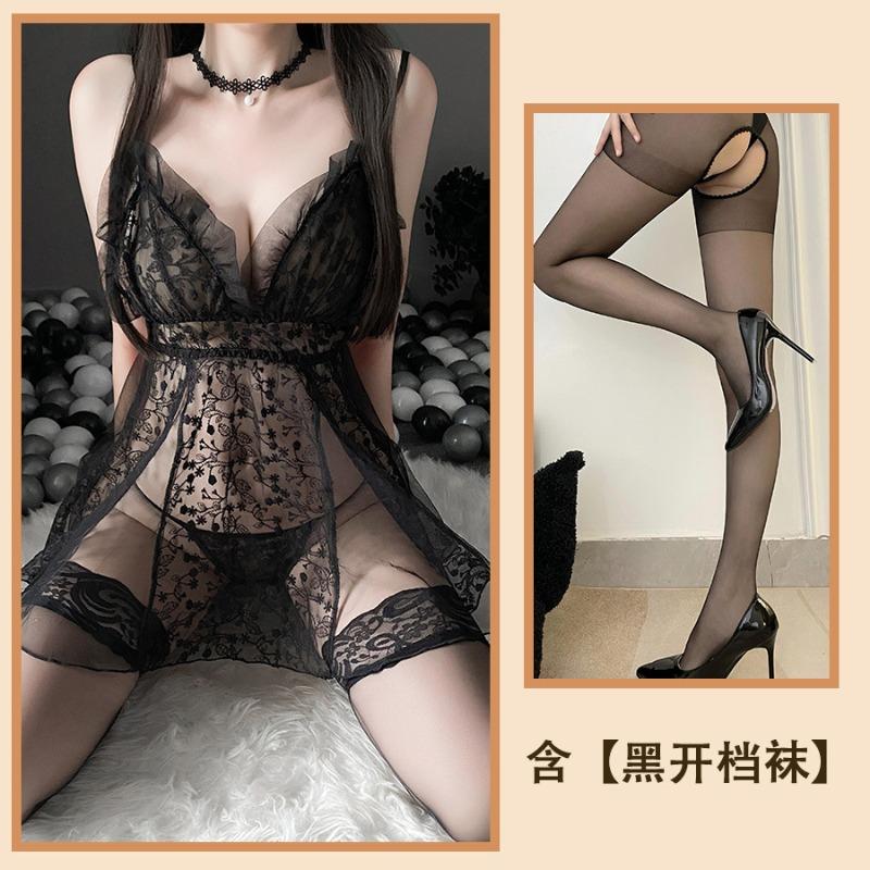 Sexy Lingerie Hot Suspender Nightdress Temptation Free Princess One-piece Hollow Short Pajamas