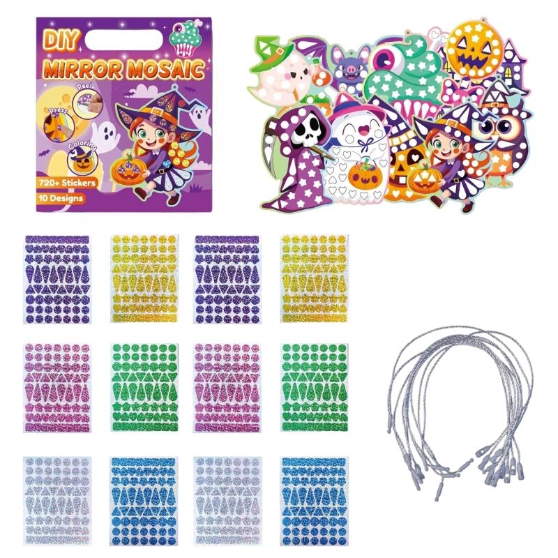 

Creative Glittering Foil Stickers for Kids Halloween Art Craft Set Easy Peels Design Educational Art Project for Party 1