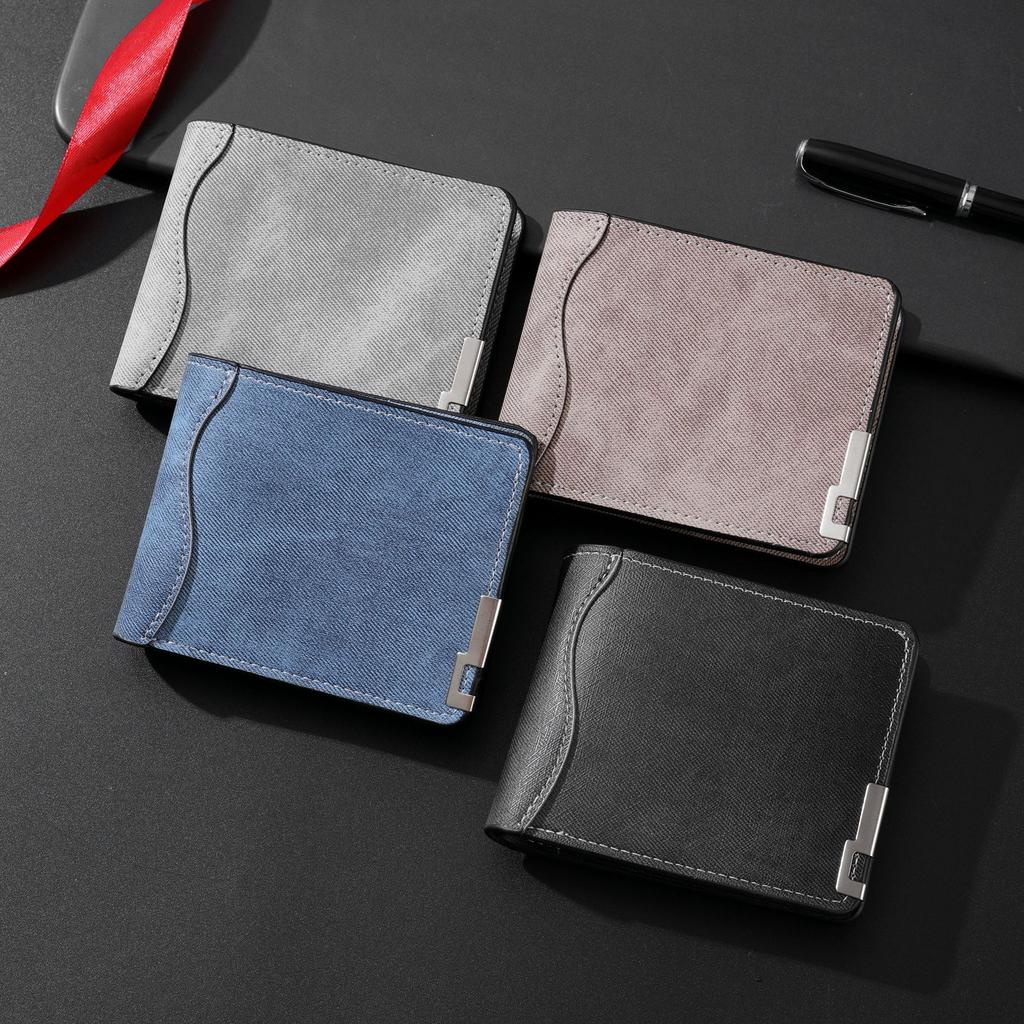 Ultra Thin Wallet Lightweight Men'S Short Wallet Driver License Wallet Retro For Gifts For Men Commuting Travel Money Bag