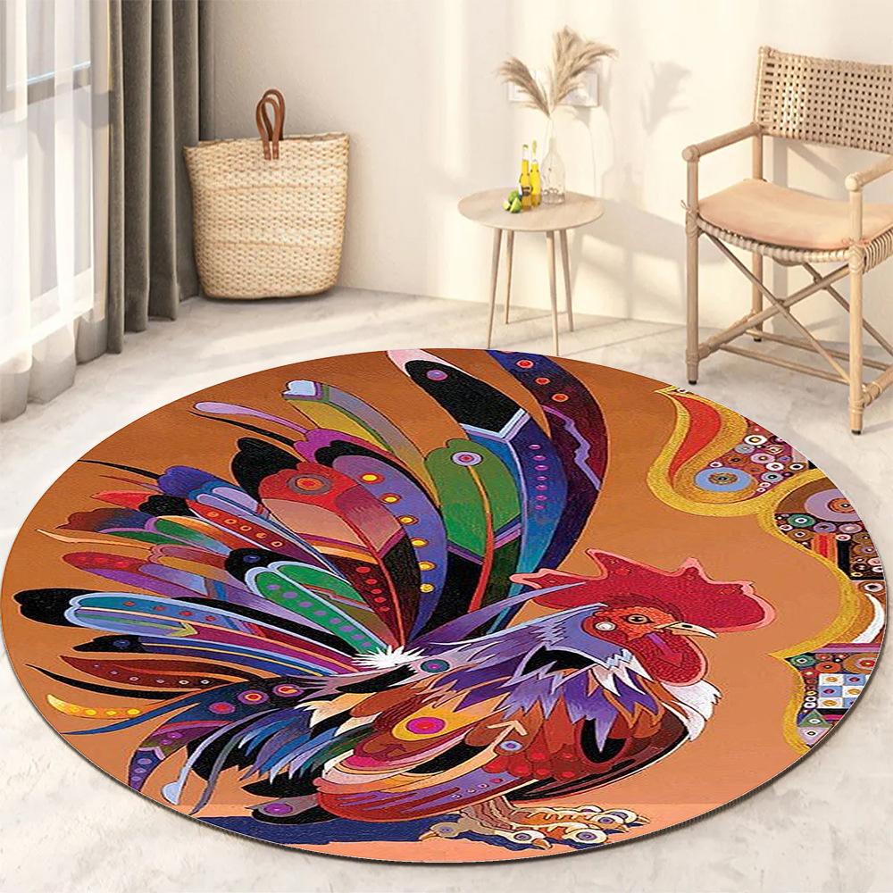 Round Living Room Carpet Thickening Bedroom Study Non-slip Floor Mats Office Circular Chair Rugs Machine Washable