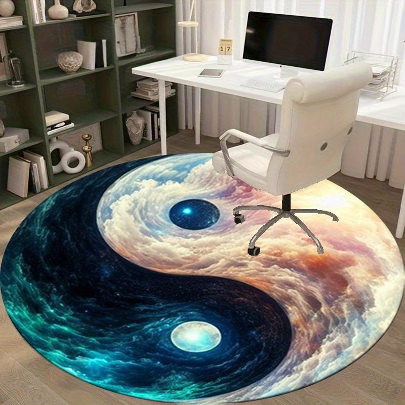 1pc Yin Yang Clouds Circular Rug - Home Decor, Office Round Mat, Outdoor Gift CarpetRA1505