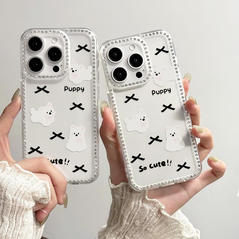 Bracelet Chain Phone Case For iPhone 17 16 15 13 14 for 17Air 17 12 14 16 Pro 17 14 16 Pro Max Sparking Diamond Cute Pattern Hard Cover With Lanyard