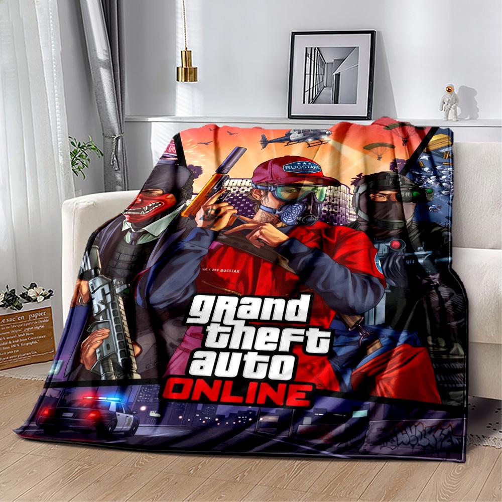 Grand Theft Auto Gta Vi Game Art Blanket Comfortable Perfect For Seaside Bed Couch For All Occasions Playful Design Ideal Gift For Birthday Valentine'