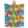 Chibi Monster Island Buddies Fleece Throw Blankets 80S Blanket For Sofa Office Super Soft Bed Rug