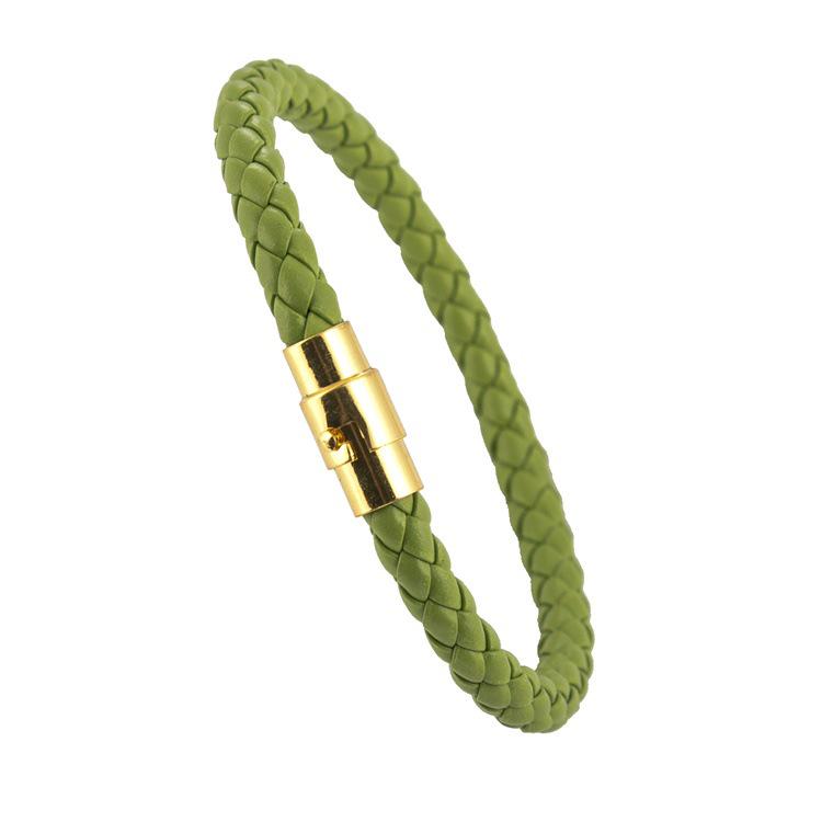 Bangle Leather Unisex Bracelets Gift Wristband Trendy Jewelry Men Women Braided Alloy Button For Loves  Jewelry Accessory