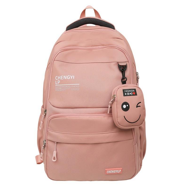

Letter Couple Backpack Large-capacity Korean Simple Student Junior High School College Students Casual Schoolbag рожевий