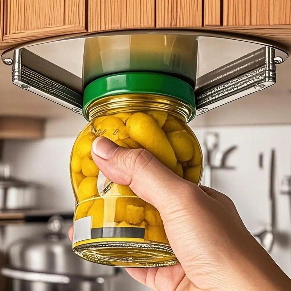 Stainless Steel Table Bottom Can Opener Cabinet Mounted Jar Lid Remover  Kitchen Tool