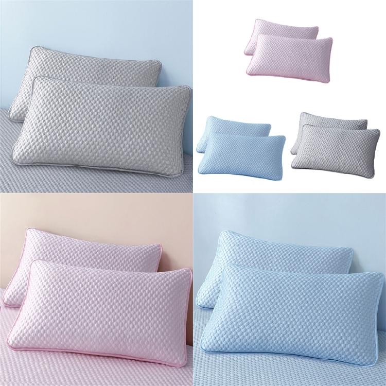 2 Pack Cooling Pillow Covers Ice Silk Fabric Washable Pillowcase 48x74cm Soft Breathable Design with Envelope Closure