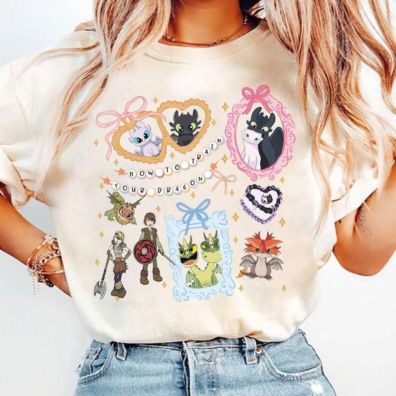 Coquette Bow How To Train Your Dragon Shirt Toothless And Light Fury Shirt Full XXXXL