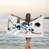 1pc Football32 Beach Towel with Custom Name, Beach/Swimming/Bath/Picnic/Camping Towel, Suitable for Seaside Beaches