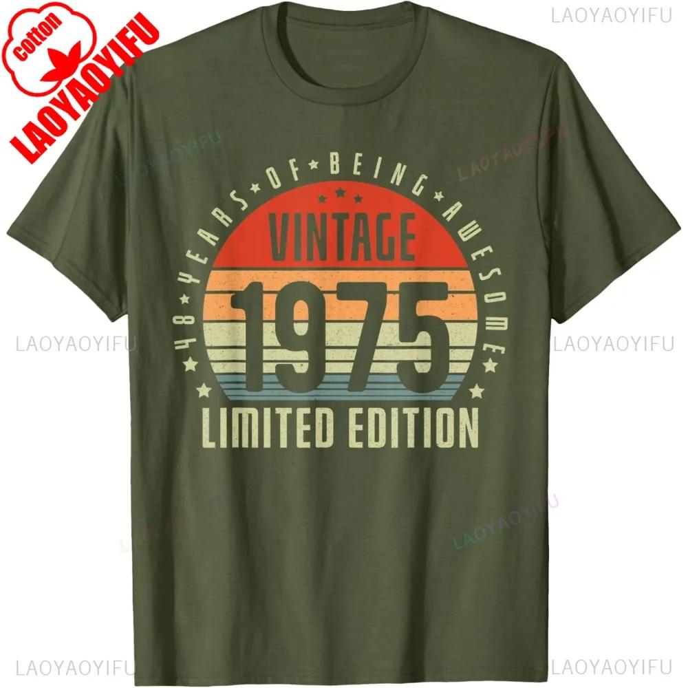 Vintage 1975 Limited Edition 50Year Old 50th Birthday T-Shirt Comfortable Personality High Quality Cotton Tops