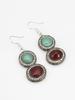 Gold-Plated Pista & Wine Stone-Studded & Beaded Handcrafted Jewellery Set