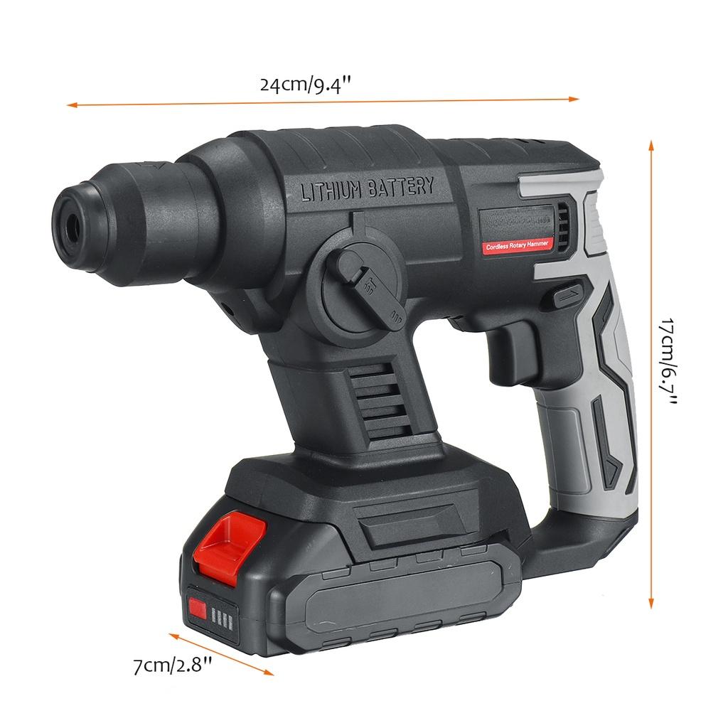 1000W Multifunction Rechargeable Electric Rotary Hammer Cordless Hammer Impact Drill DIY Power Tool
