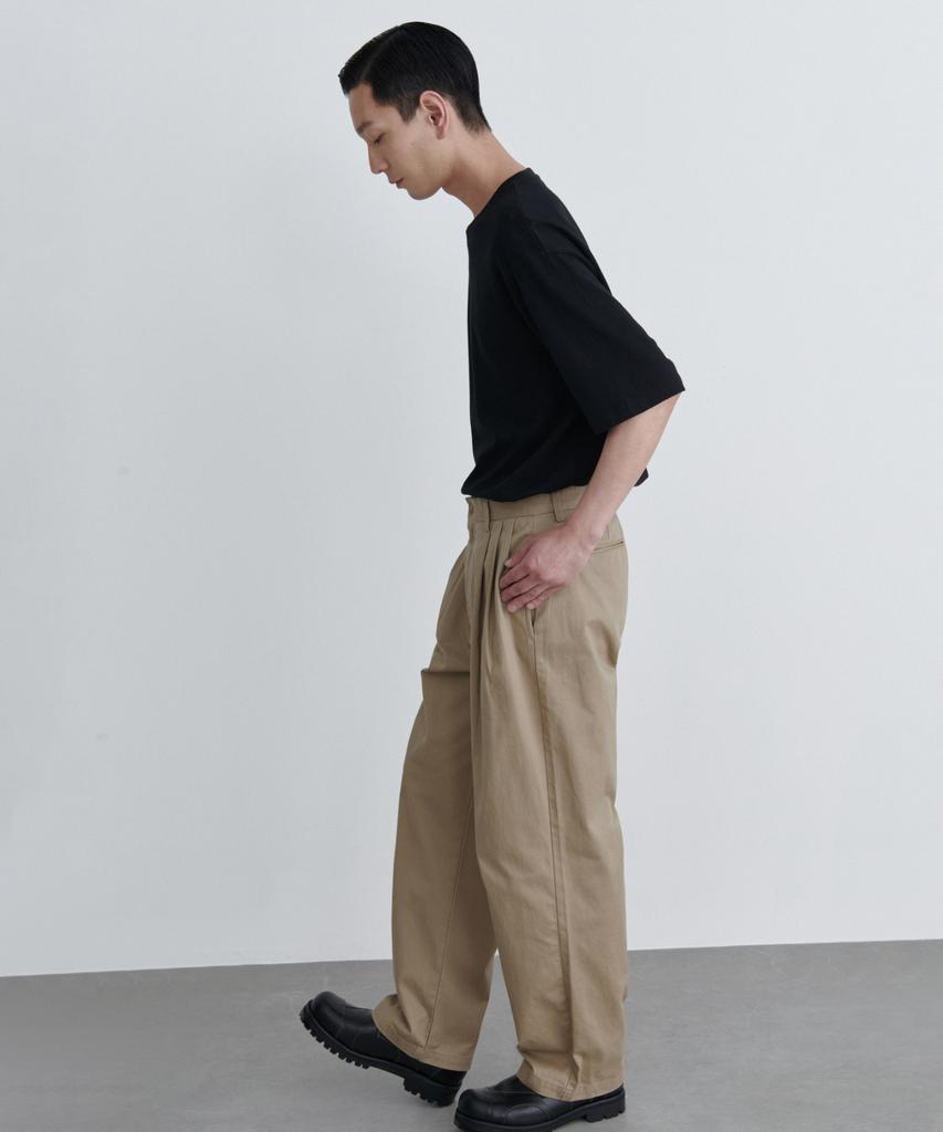 Musinsa Standard Three-Pleated Semi-Balloon Chino Pants [Beige]