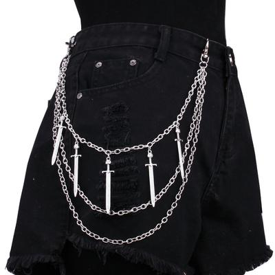 Longsword Pendant Waist Chain Multi-layer Metal Retro Chain Body Chain Sexy Accessories