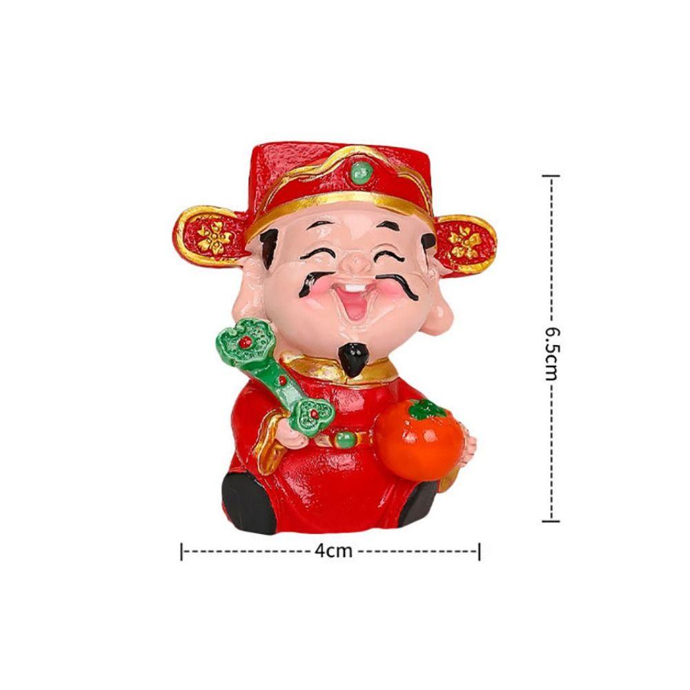 Rote Mini-Gott des Reichtums Figur Maskottchen-Stil Harzmaterial Harz-Maskottchen-Verzierungen Reichtums-Maskottchen Glücks-Accessoires