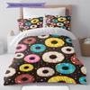 Pościel z wzorem kreskówkowych pączków Zestaw kołdry Poszewka na kołdrę Poszewka na poduszkę Dekoracja domu Prezent (1 * poszwa na kołdrę + 2 * poszewki na poduszki, bez rdzenia)